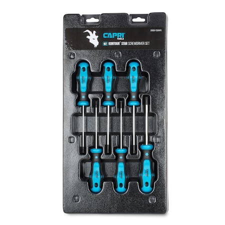 Capri Tools Kontour Star Screwdriver Set, 6 pcs 25000-TSS64PS